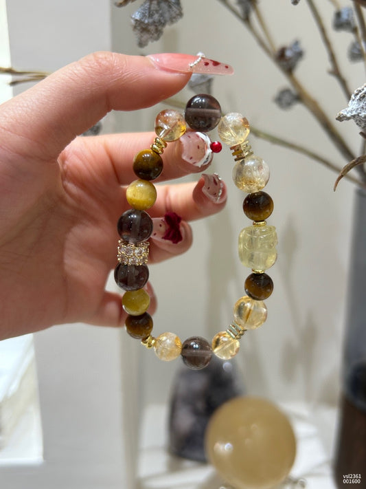 Tiger Eye and Citrine Bracelet