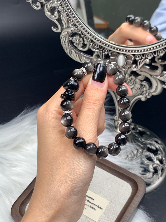 Mystic Silver Obsidian Bracelet