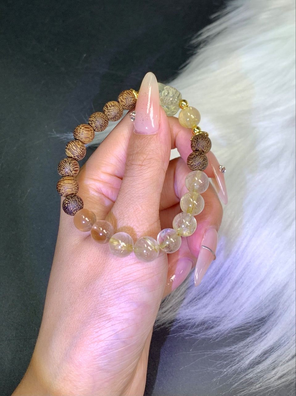 Golden Hair Sandalwood Bracelet