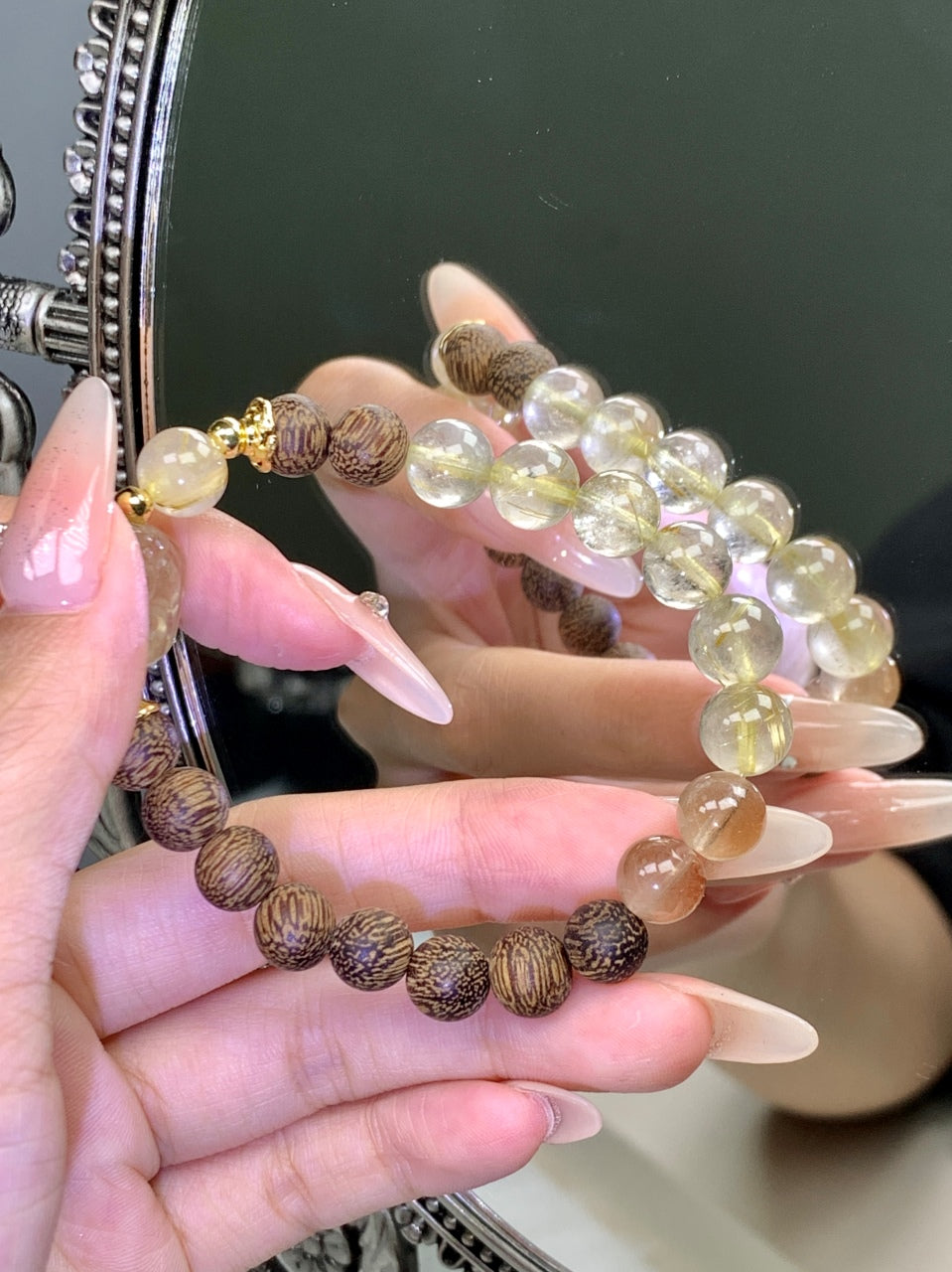 Golden Hair Sandalwood Bracelet