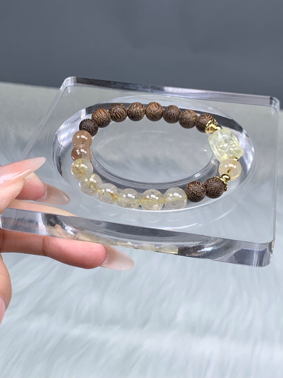 Golden Hair Sandalwood Bracelet