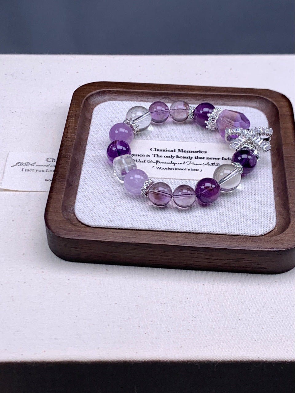 Purple-White Spiritual Charm Bracelet