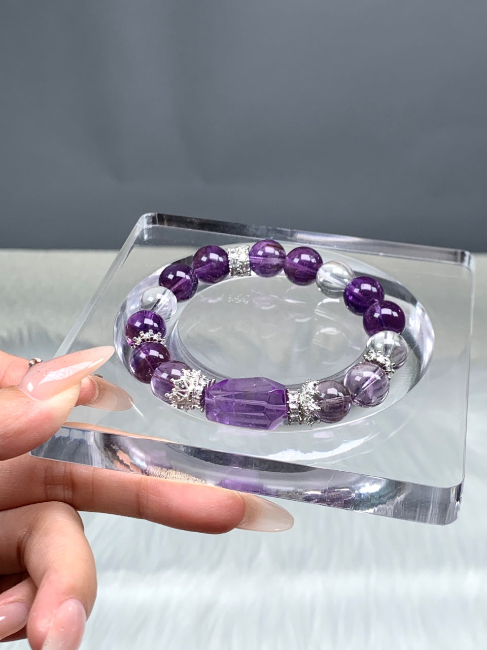 Purple-White Spiritual Radiance Bracelet