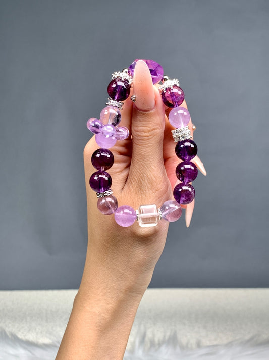 Purple Charm Crystal Sugar Bracelet