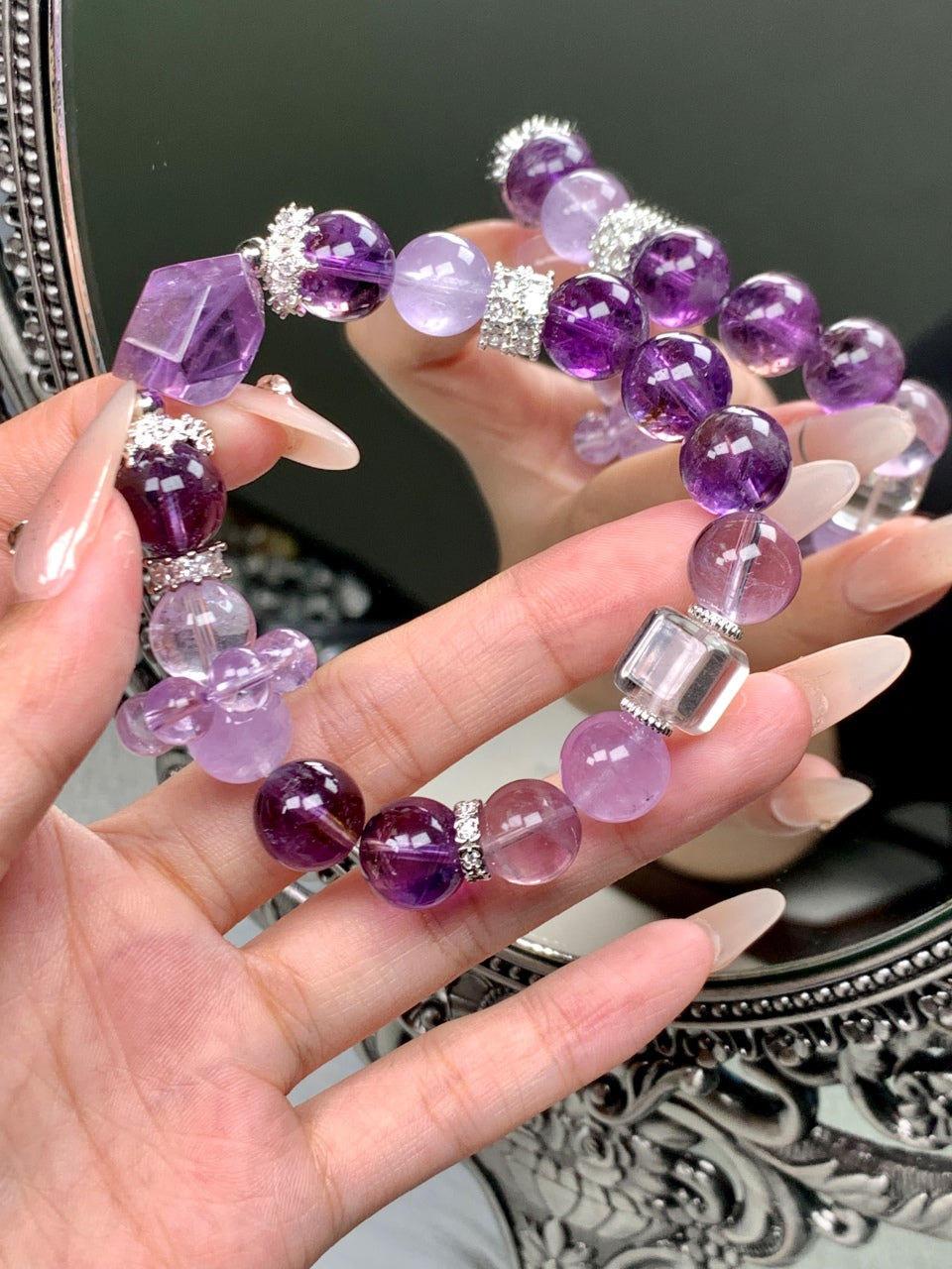 Purple Charm Crystal Sugar Bracelet