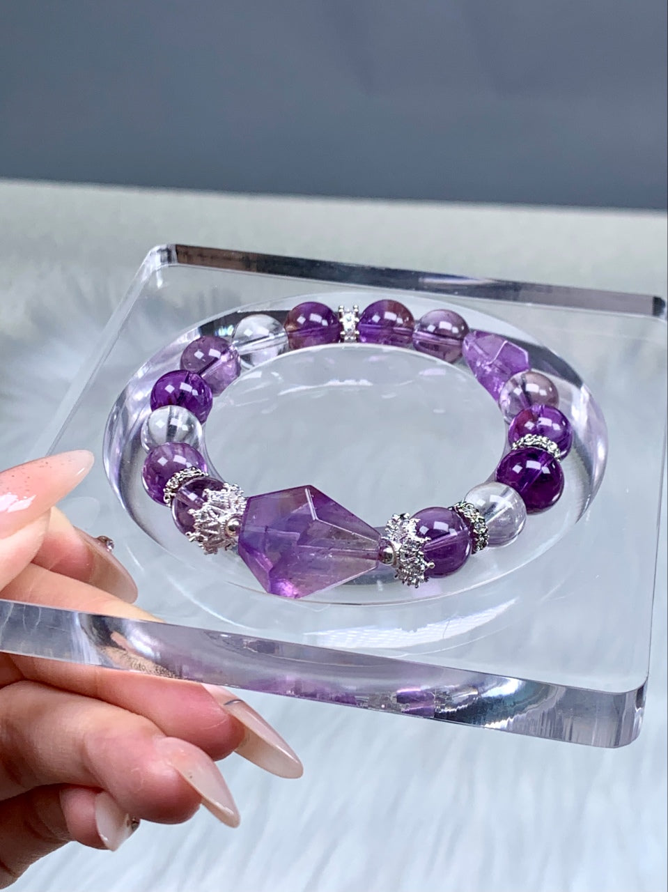 Purple-White Spiritual Radiance Bracelet