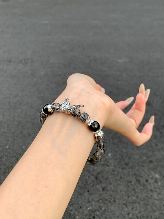 Gold and Black Crystal Lucky Bracelet