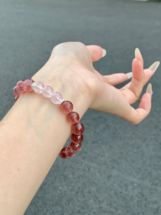 Pink and red charm bracelet