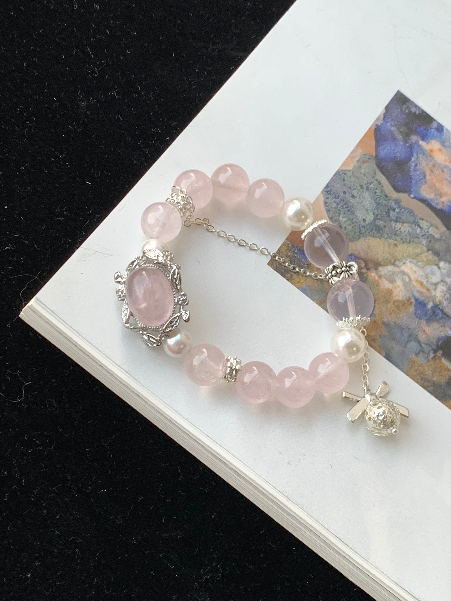 Rose Quartz and Pearl Bracelet