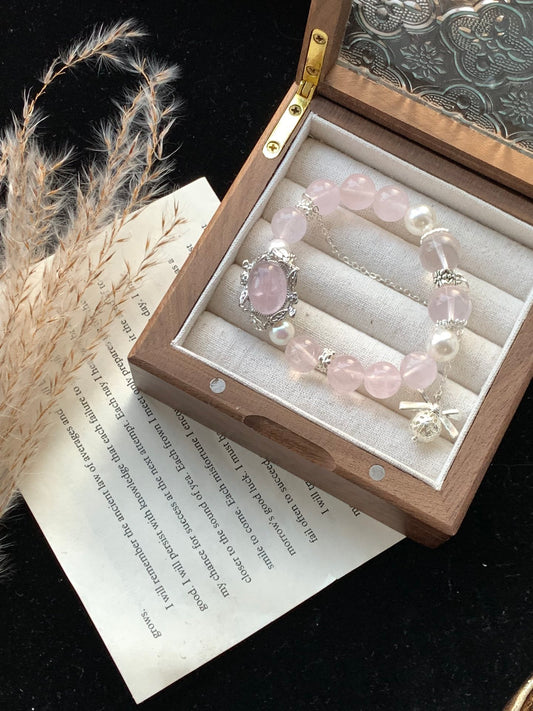 Rose Quartz and Pearl Bracelet