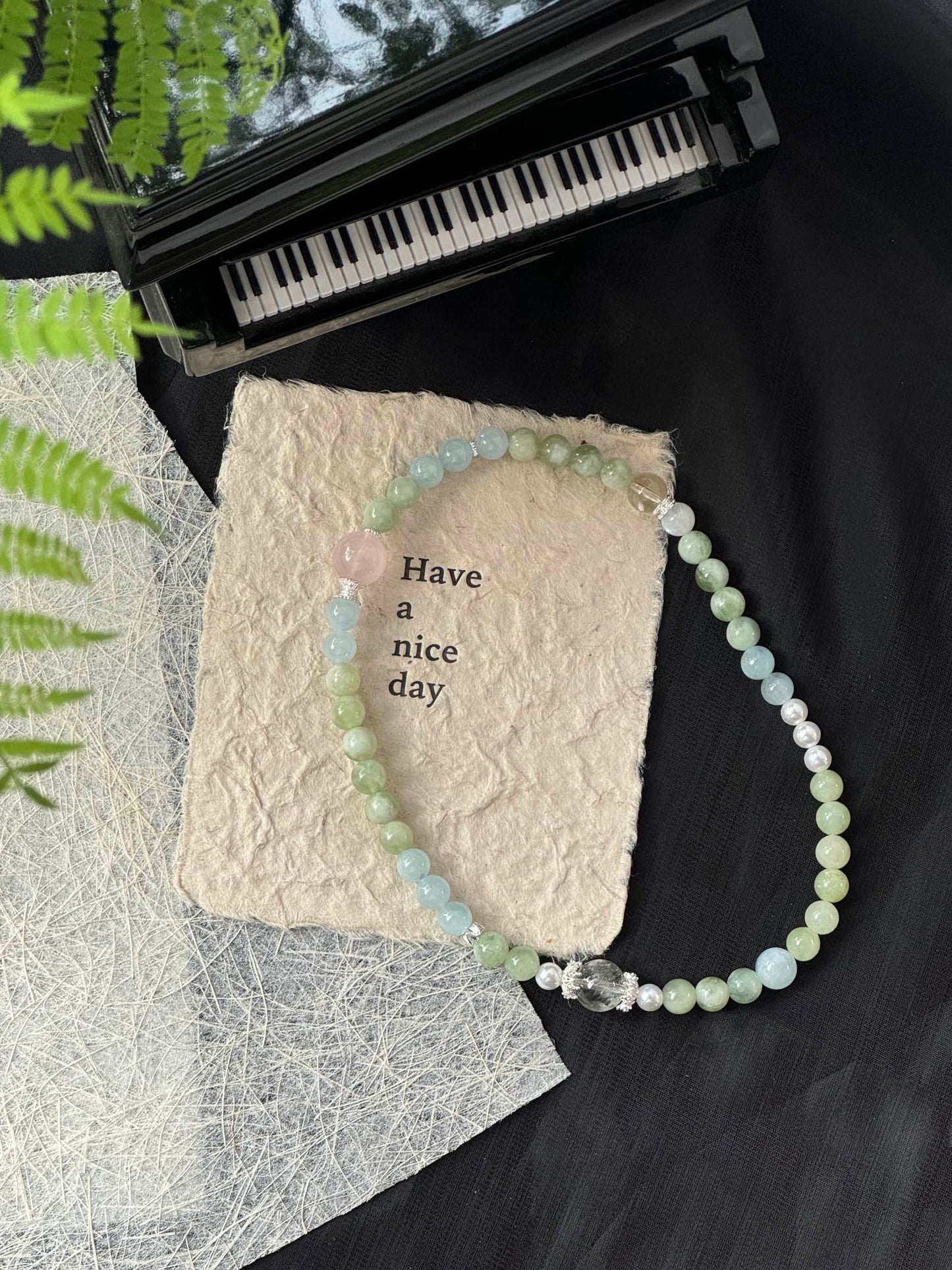 Green Aventurine and Rose Quartz Bracelet