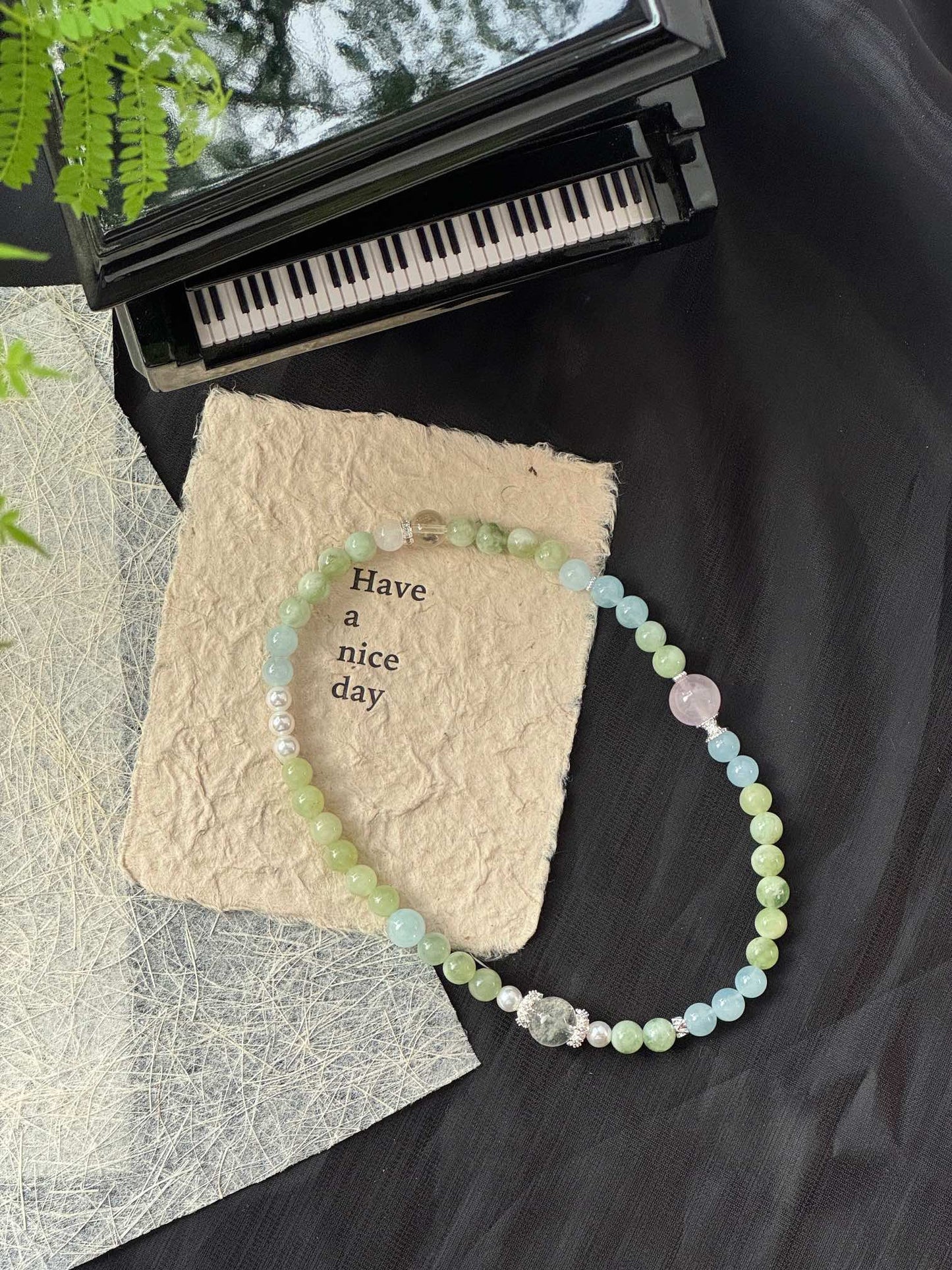 Green Aventurine and Rose Quartz Bracelet