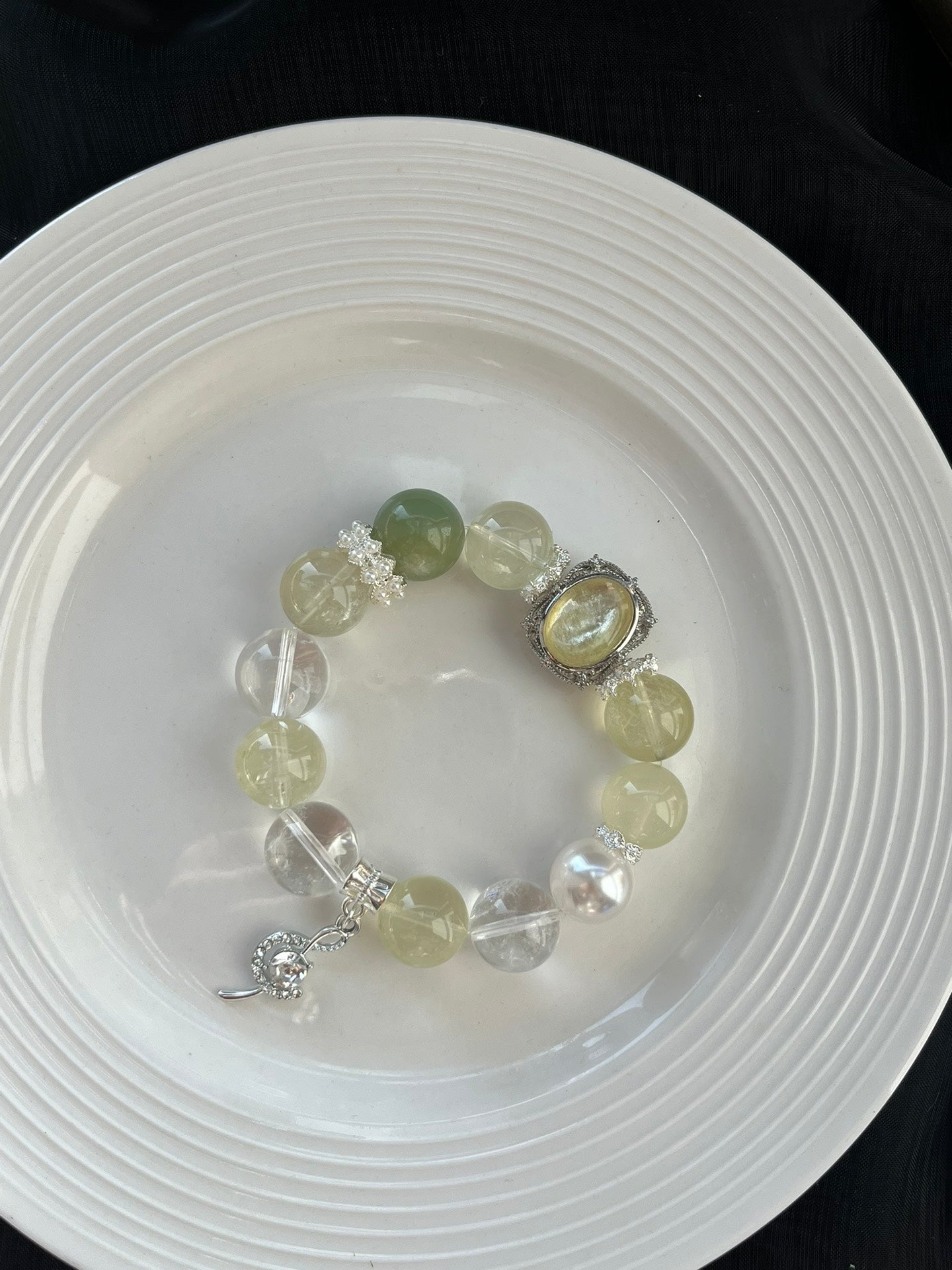 Yellow and Green Crystal Bracelet
