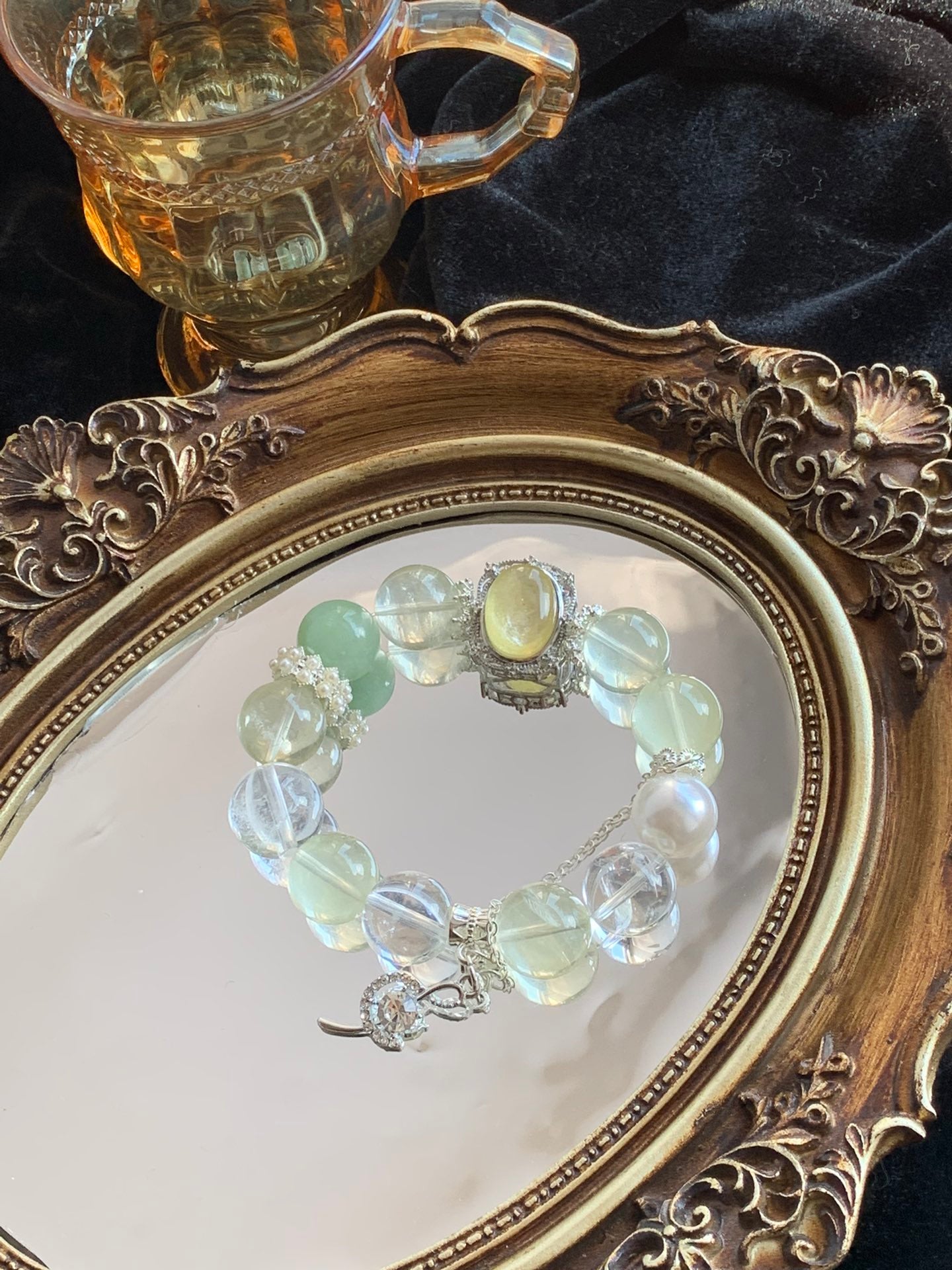 Yellow and Green Crystal Bracelet