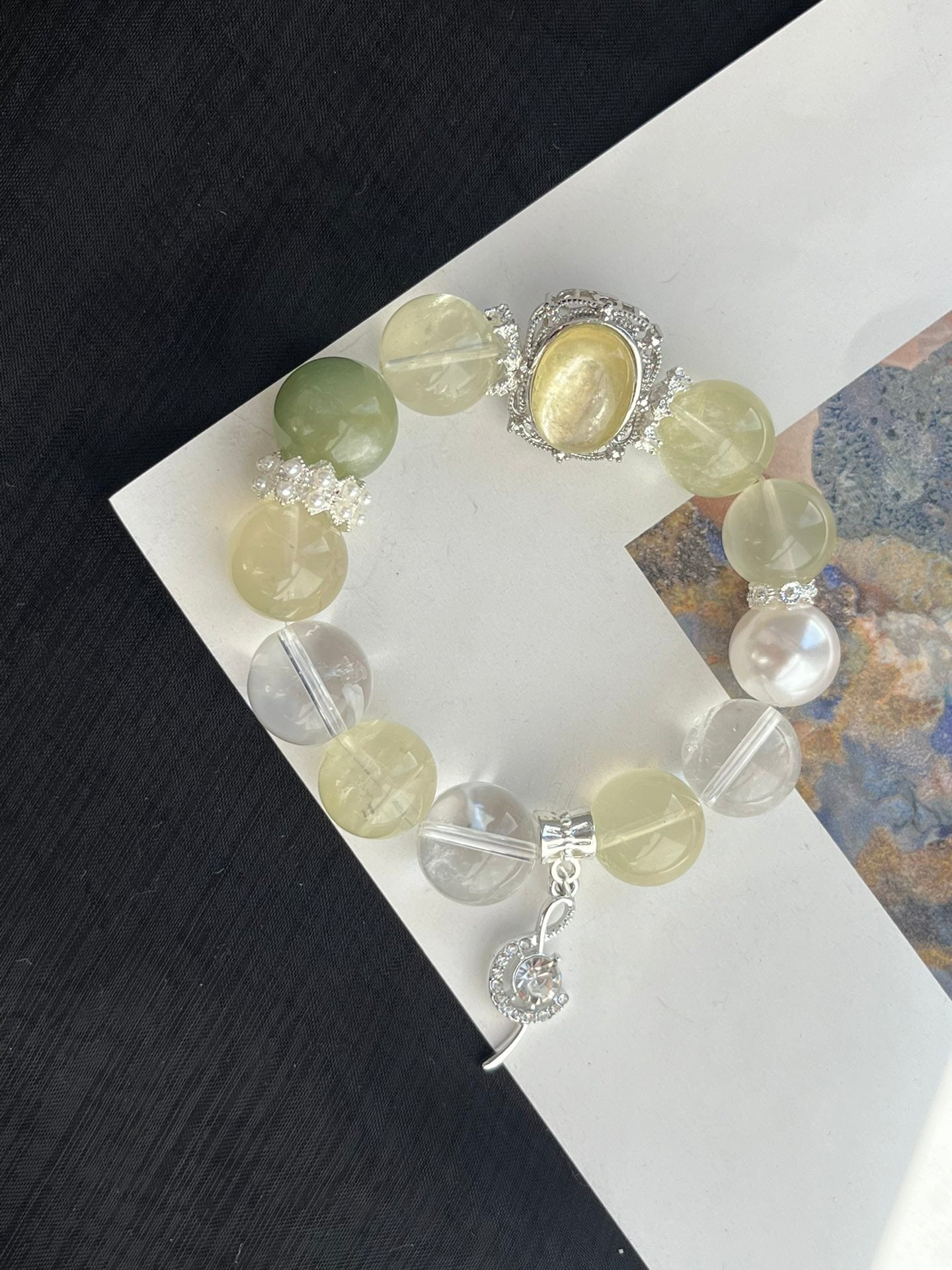 Yellow and Green Crystal Bracelet
