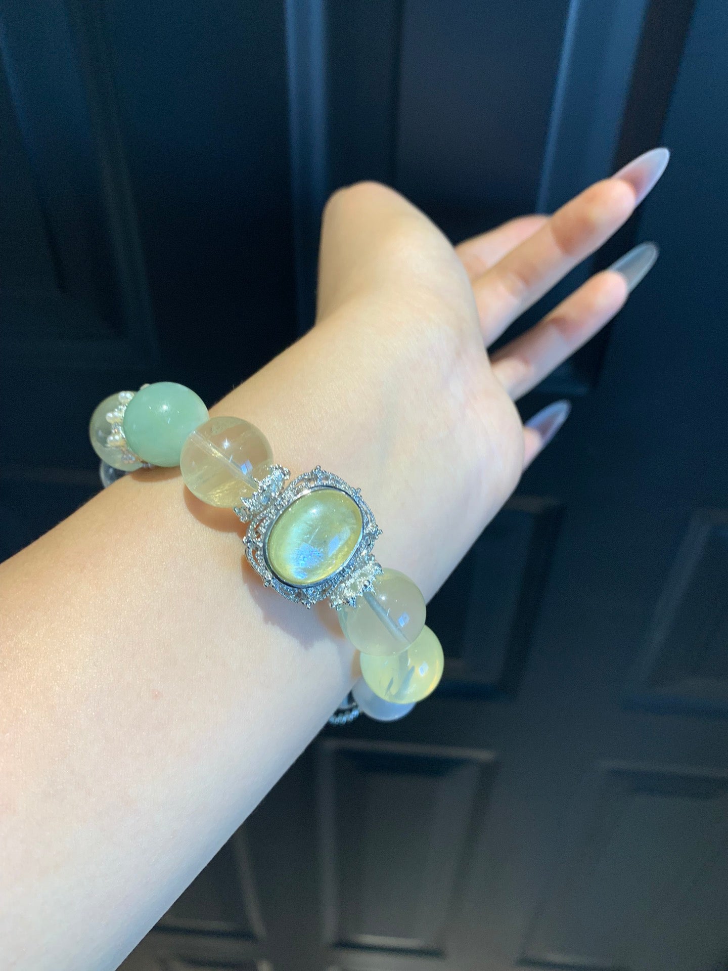 Yellow and Green Crystal Bracelet