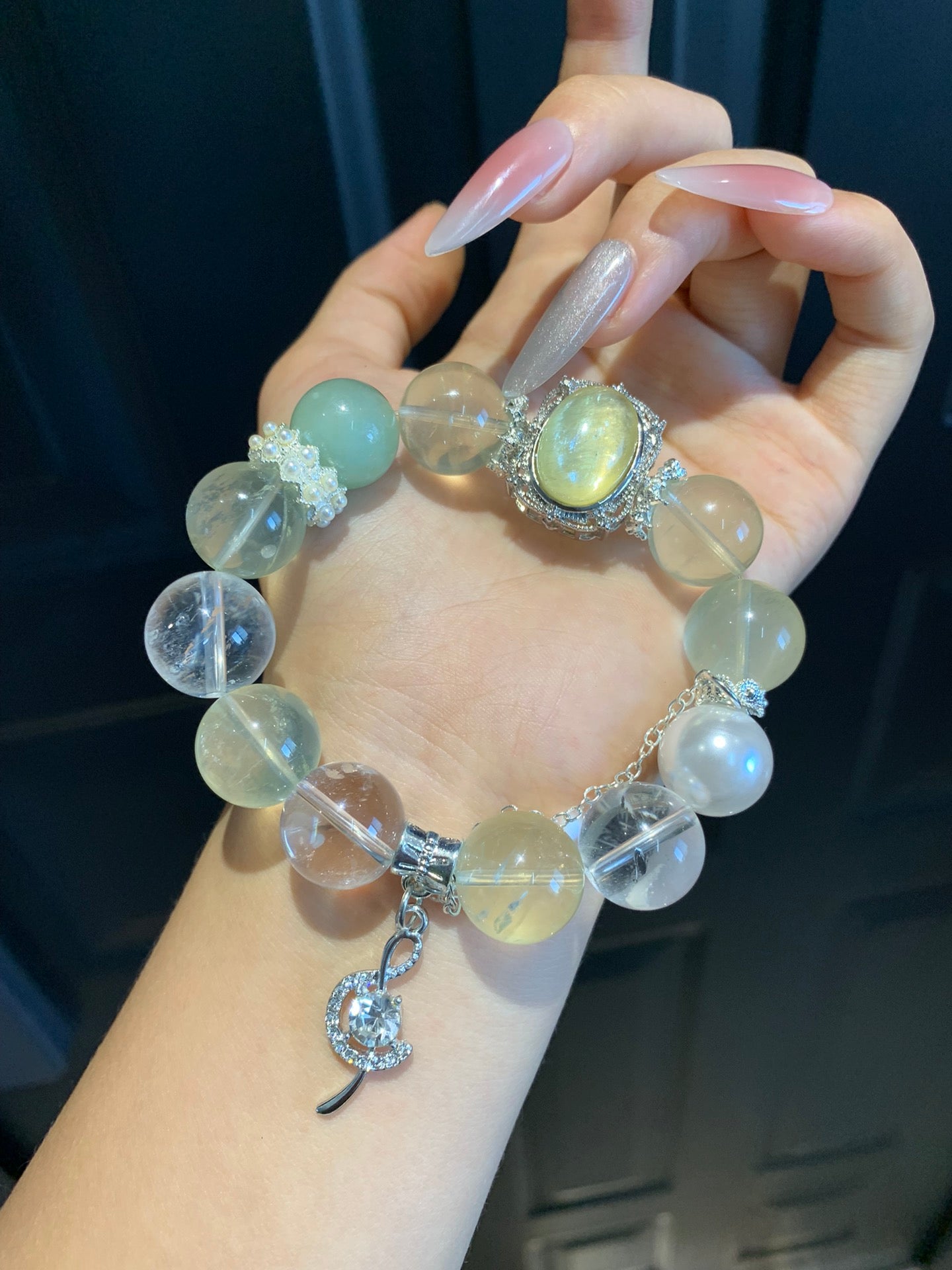 Yellow and Green Crystal Bracelet