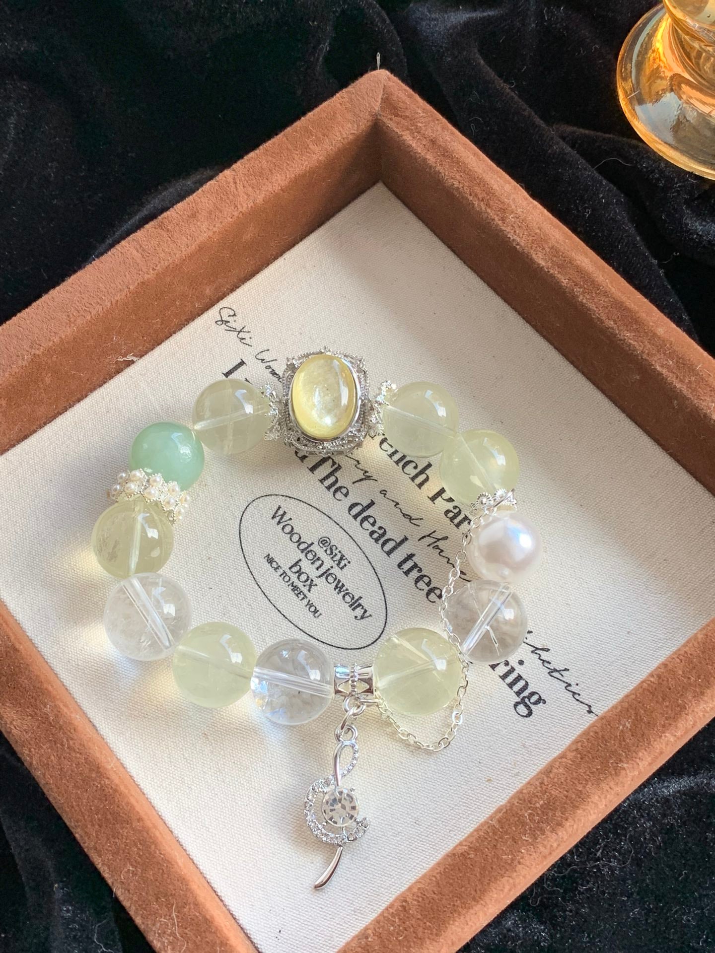 Yellow and Green Crystal Bracelet
