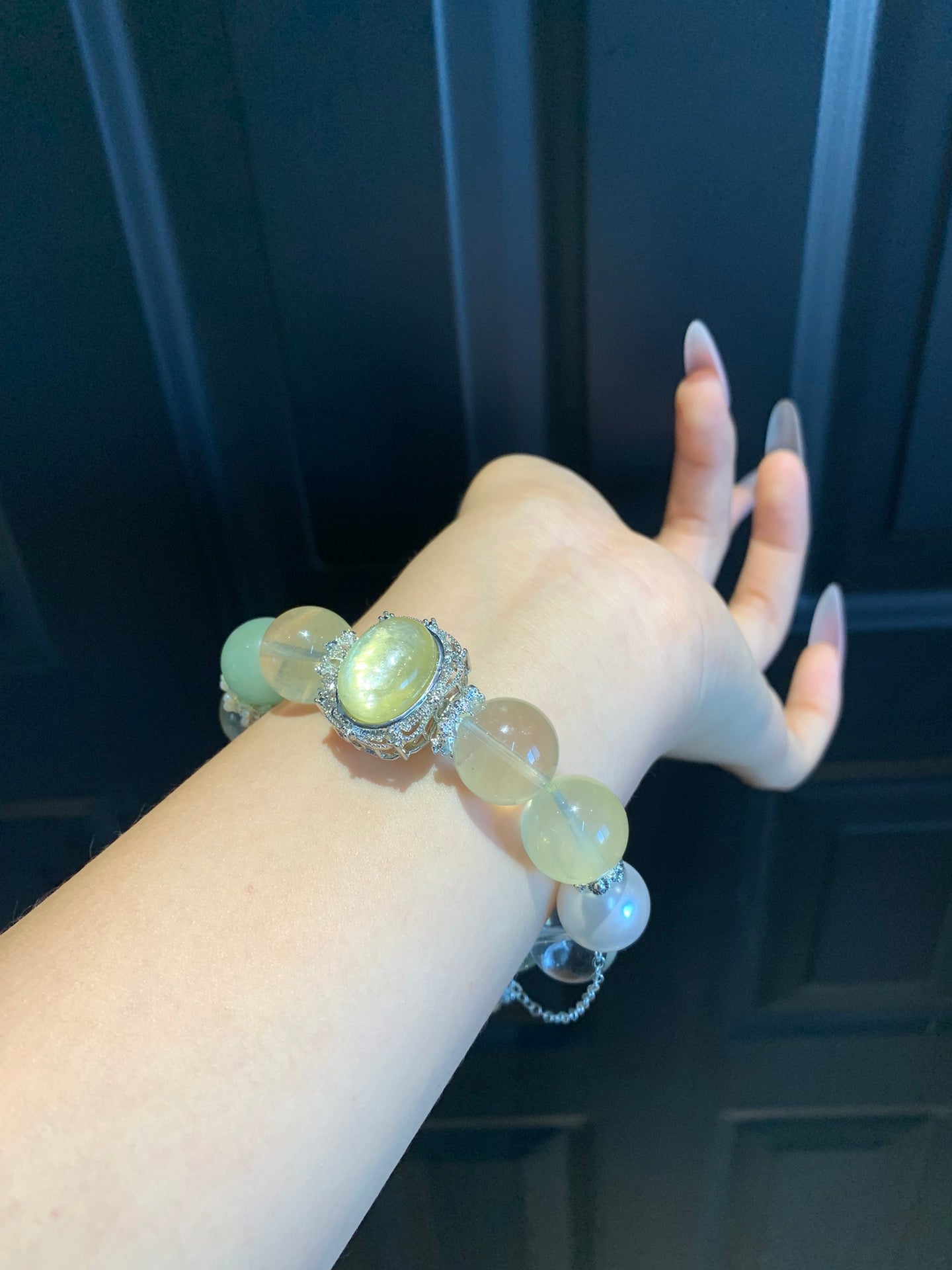 Yellow and Green Crystal Bracelet