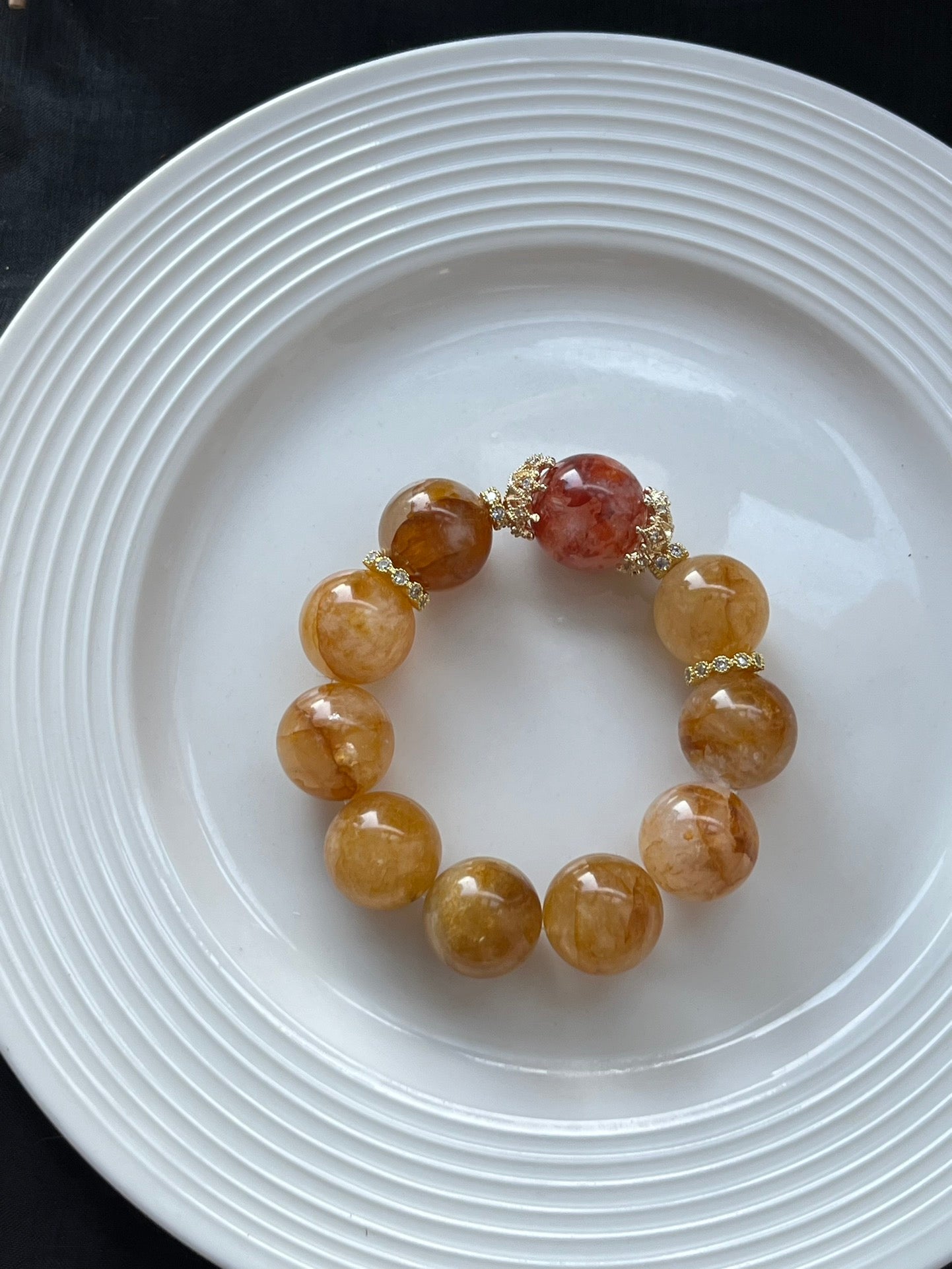 Citrine and Red Agate Bracelet