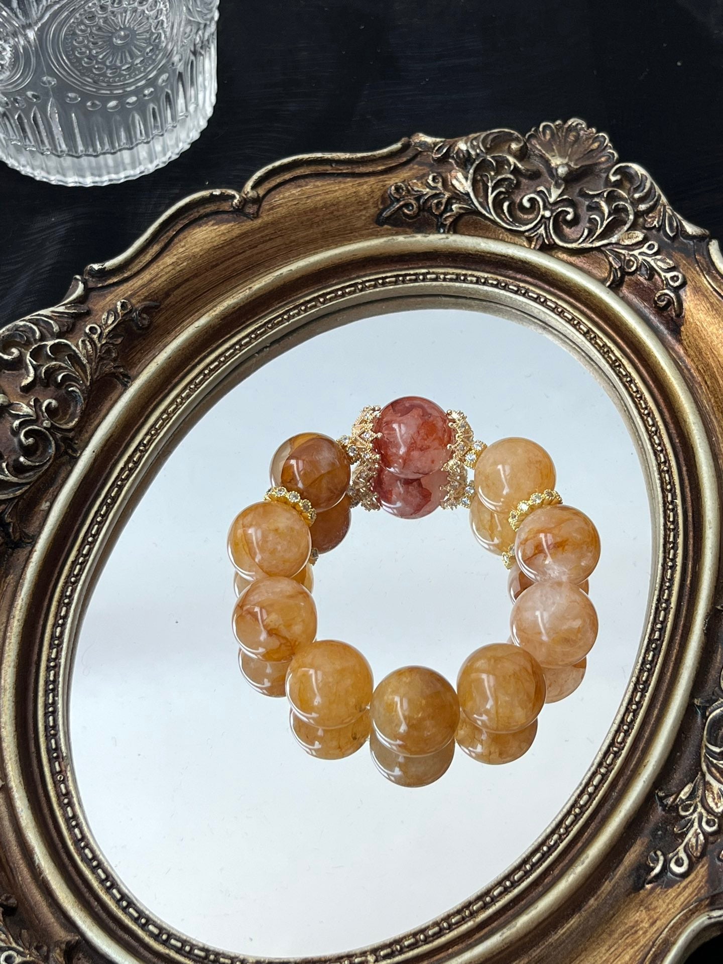 Citrine and Red Agate Bracelet