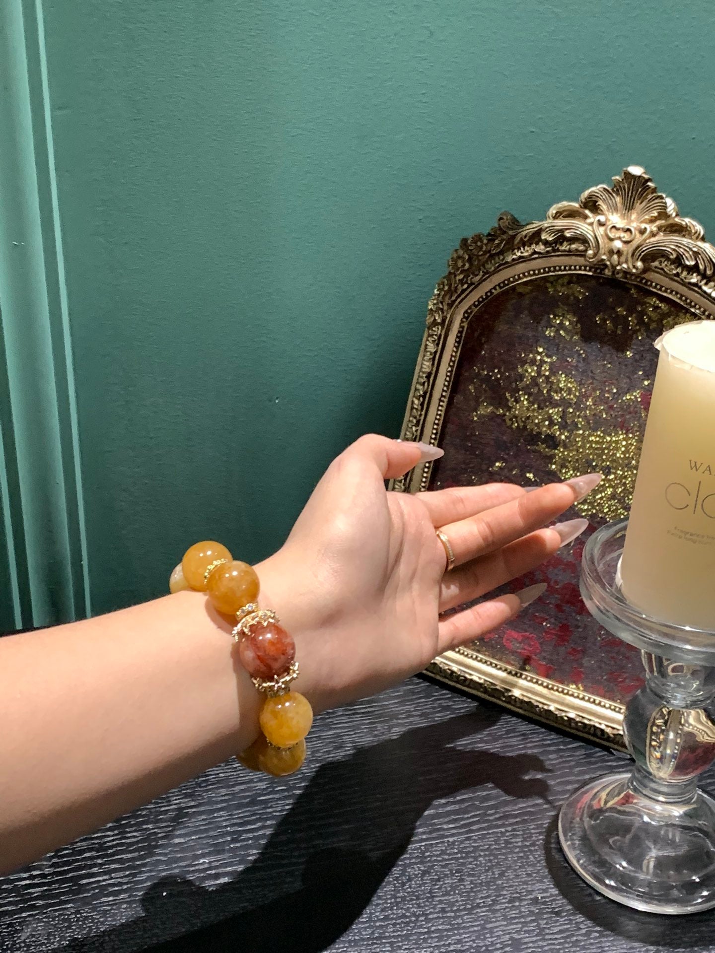 Citrine and Red Agate Bracelet