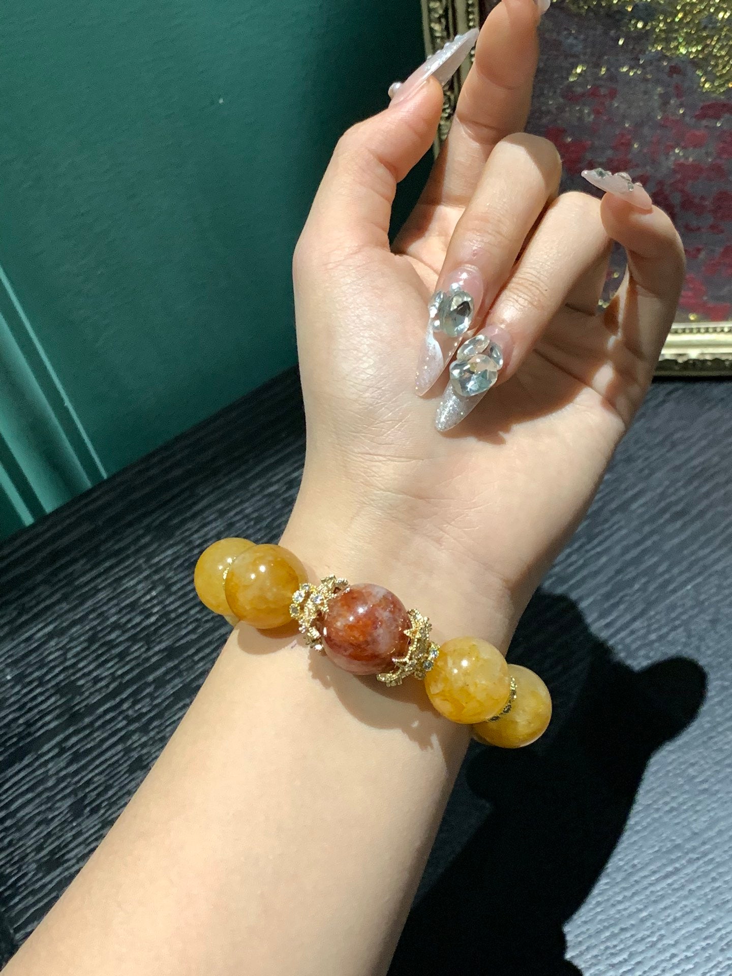 Citrine and Red Agate Bracelet