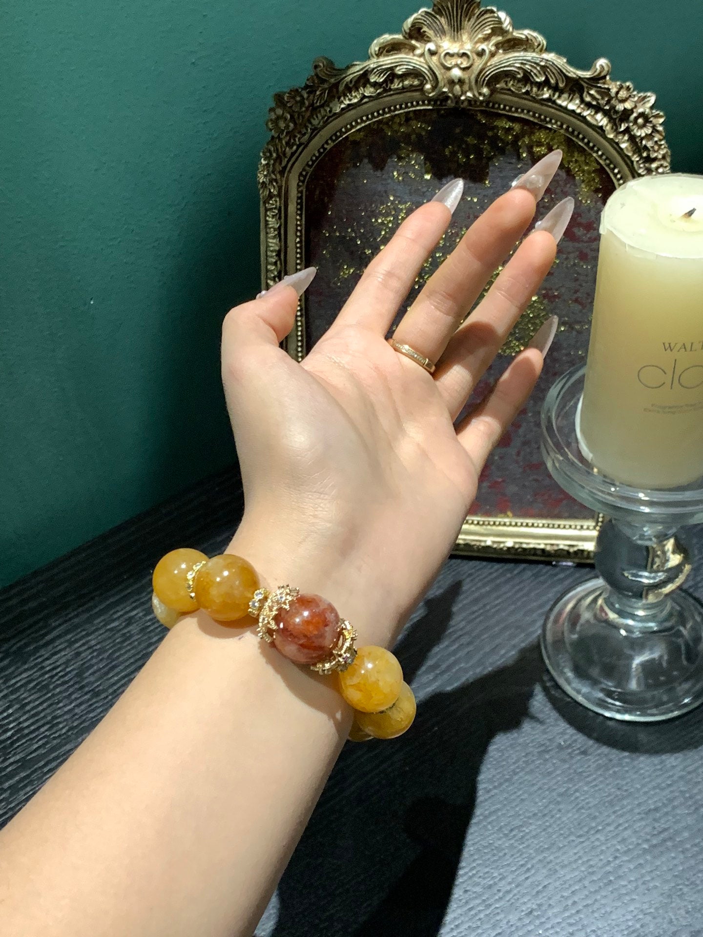Citrine and Red Agate Bracelet
