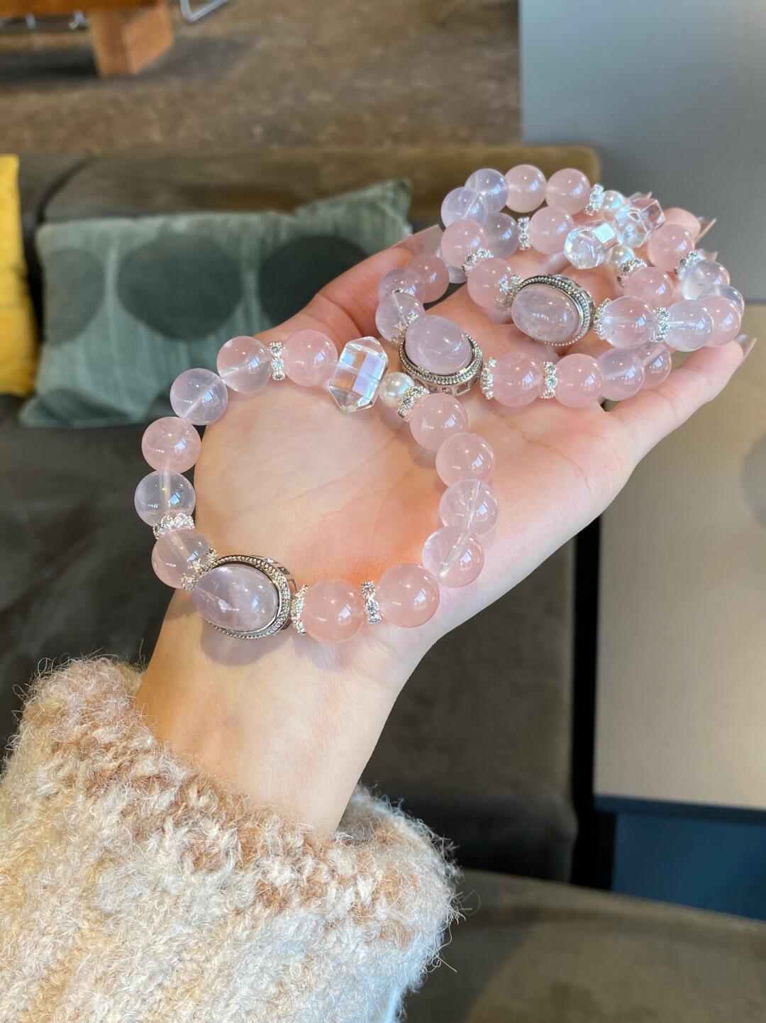 Soft Pink Crystal Bracelet