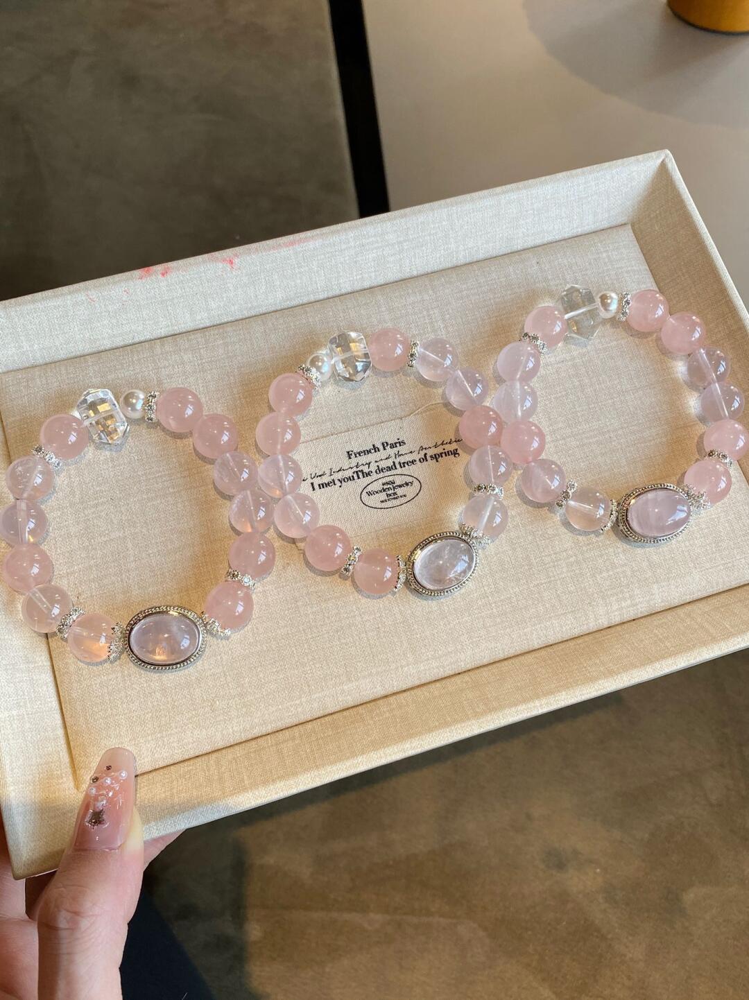 Soft Pink Crystal Bracelet