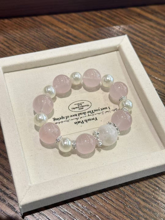 Rose Quartz and Pearl Bracelet