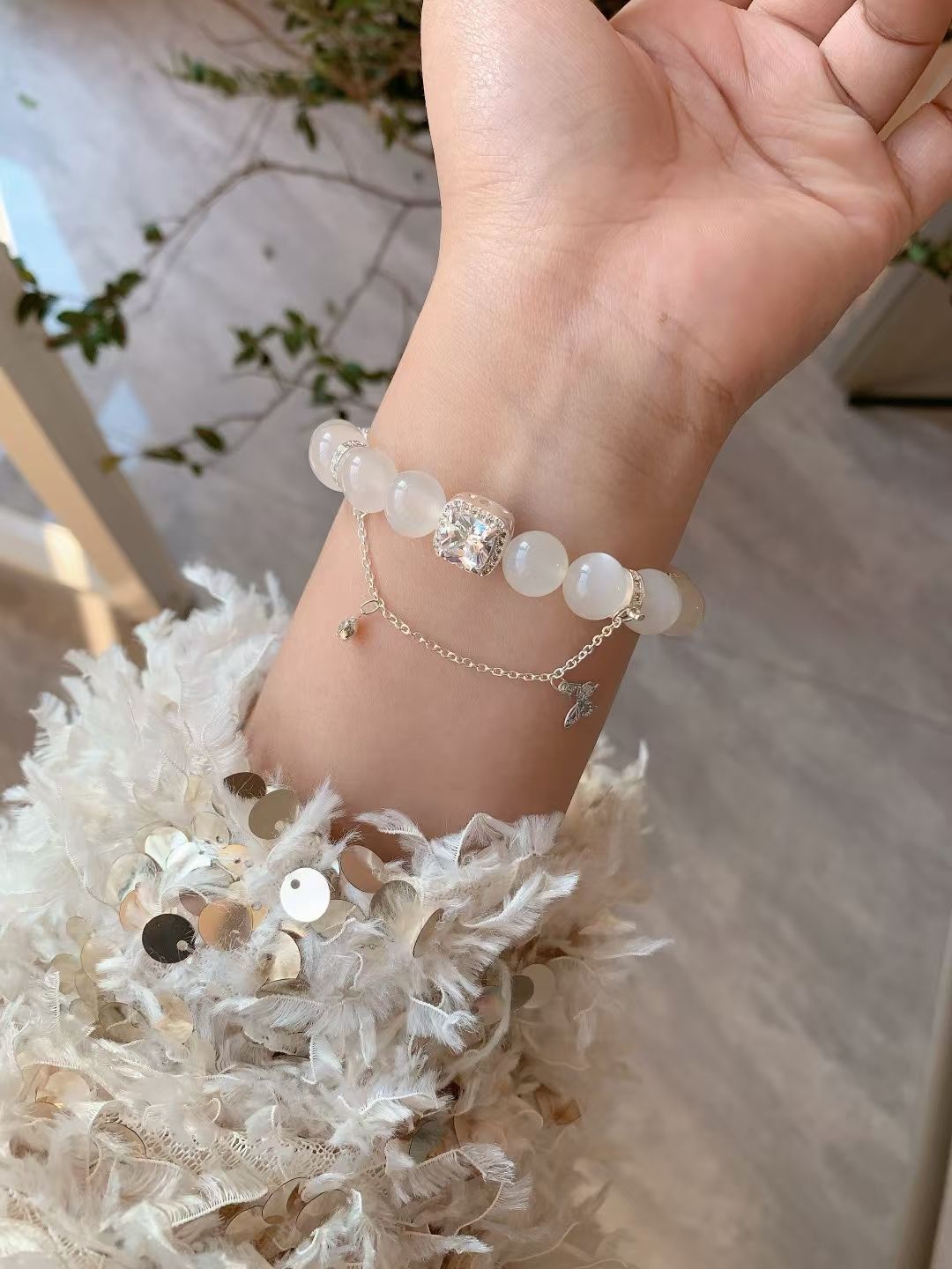 Moonstone & Crystal Bracelet