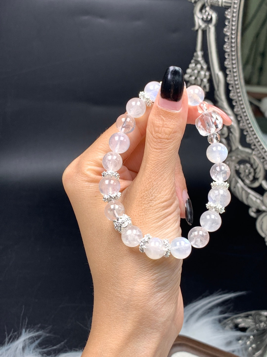 Handmade blue crystal bracelet with healing properties
