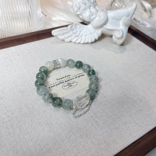 Green Aventurine & Moonstone Crystal Bracelet