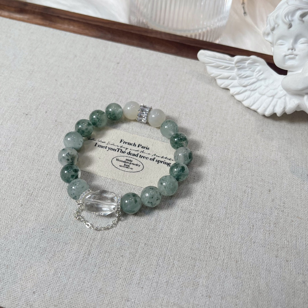 Green Aventurine & Moonstone Crystal Bracelet