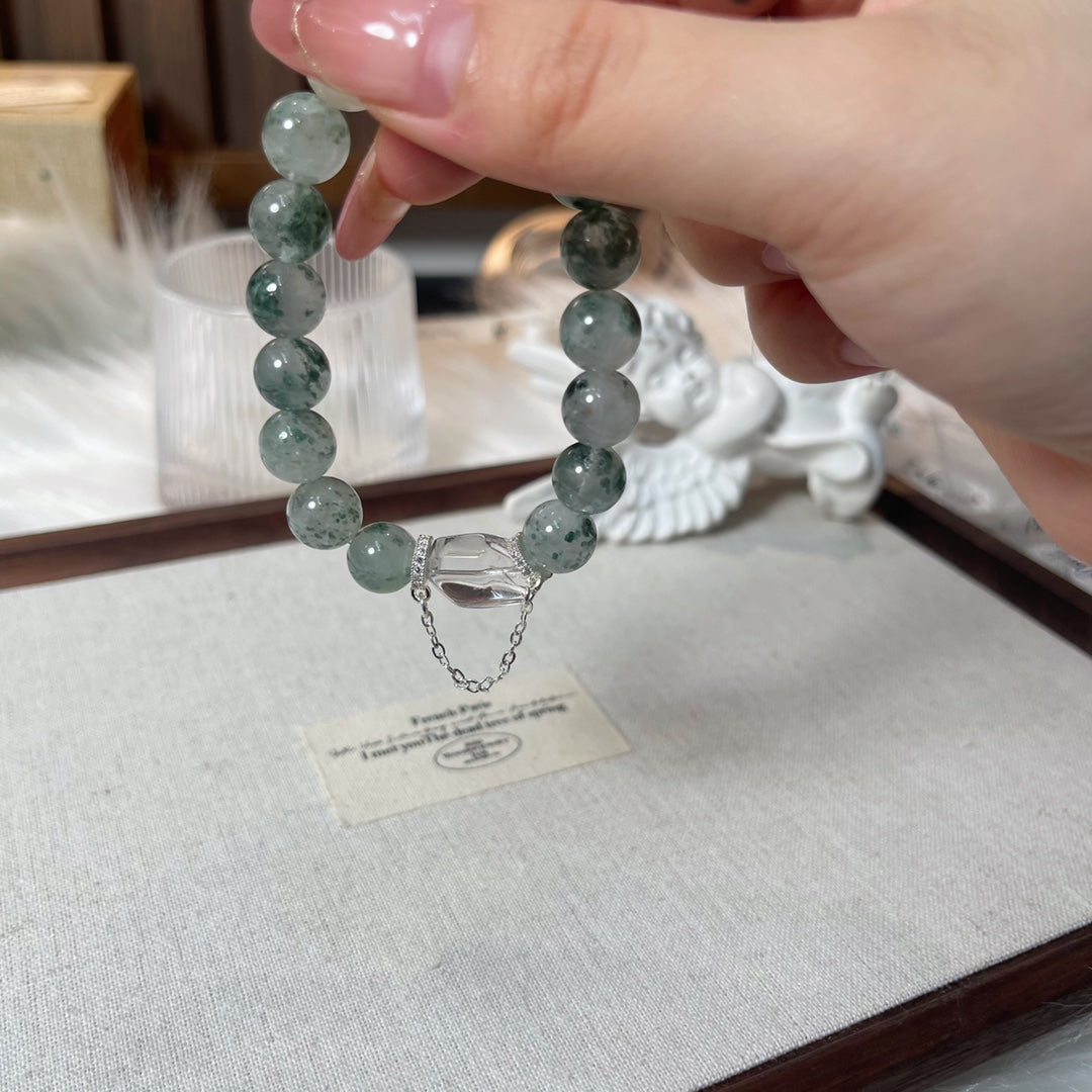Green Aventurine & Moonstone Crystal Bracelet