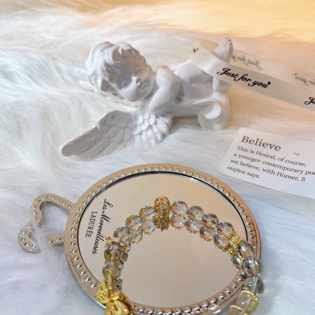 Golden Rutilated Quartz Butterfly Bracelet