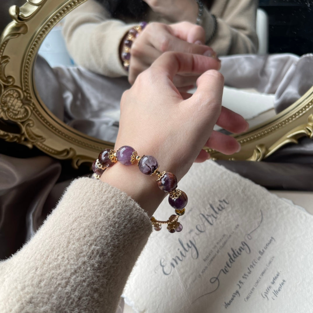 purple charoite crystal bracelet handmade