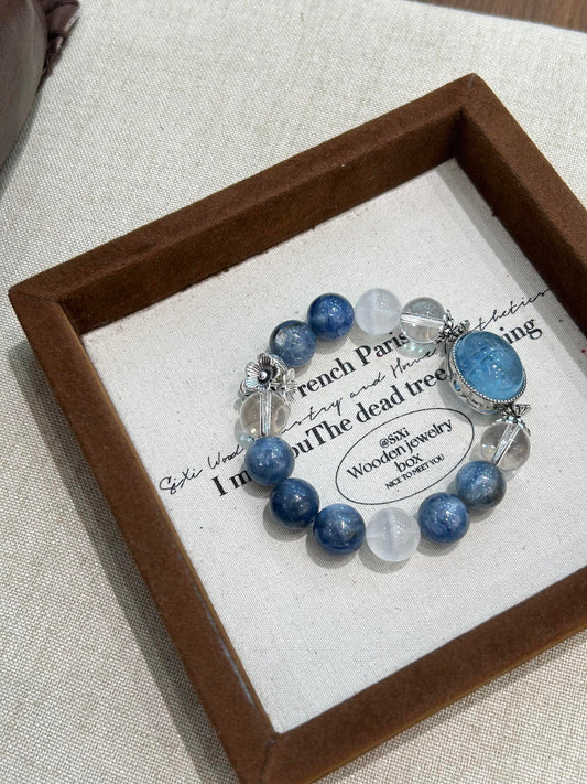 Kyanite and phantom quartz bracelet for clarity and intuition