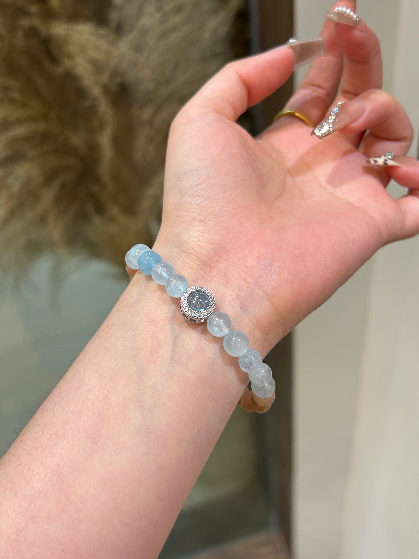 Crystal bracelet for tranquility, joy, and intuitive alignment