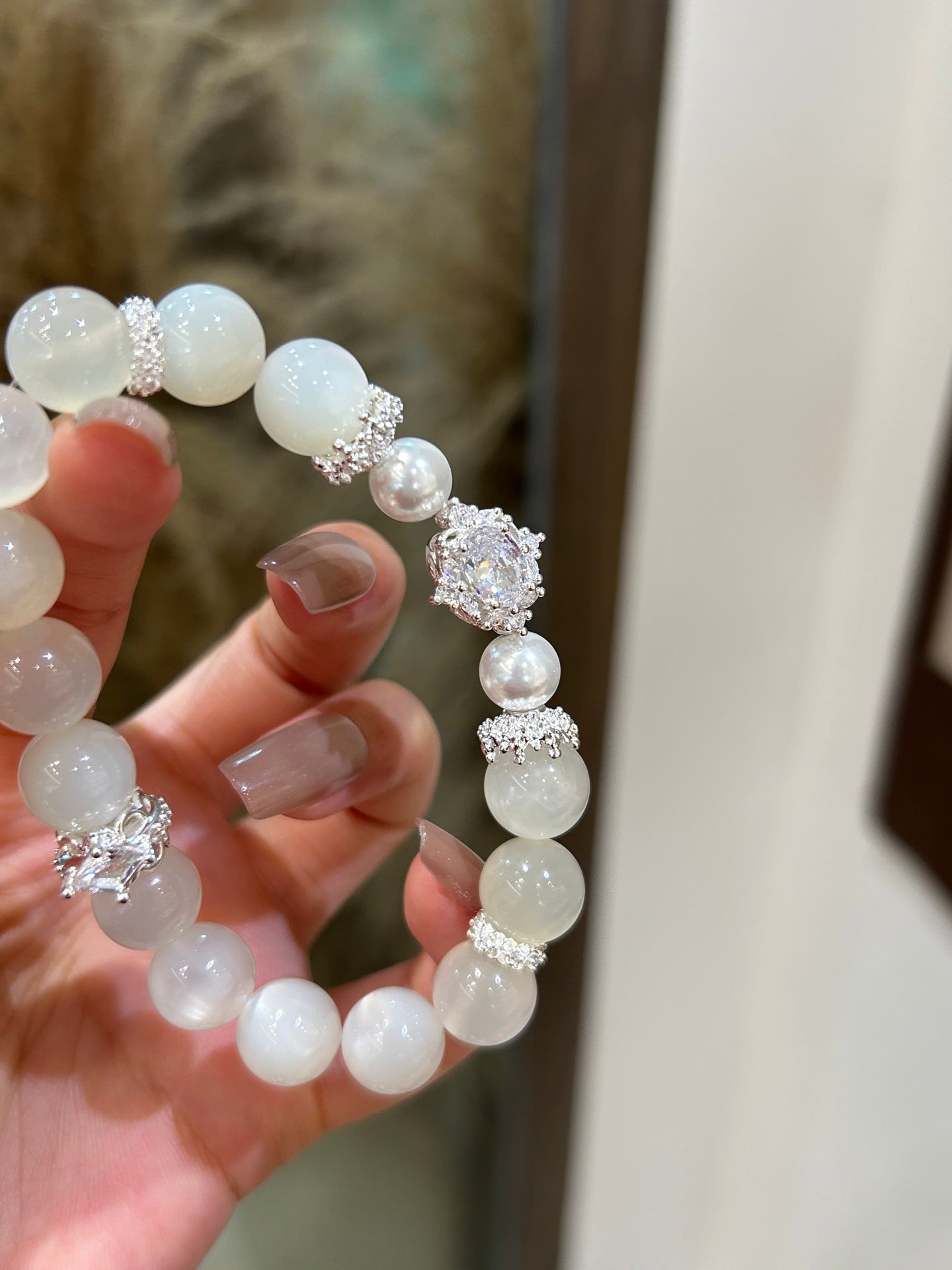 White moonstone bracelet for emotional clarity and inner calm
