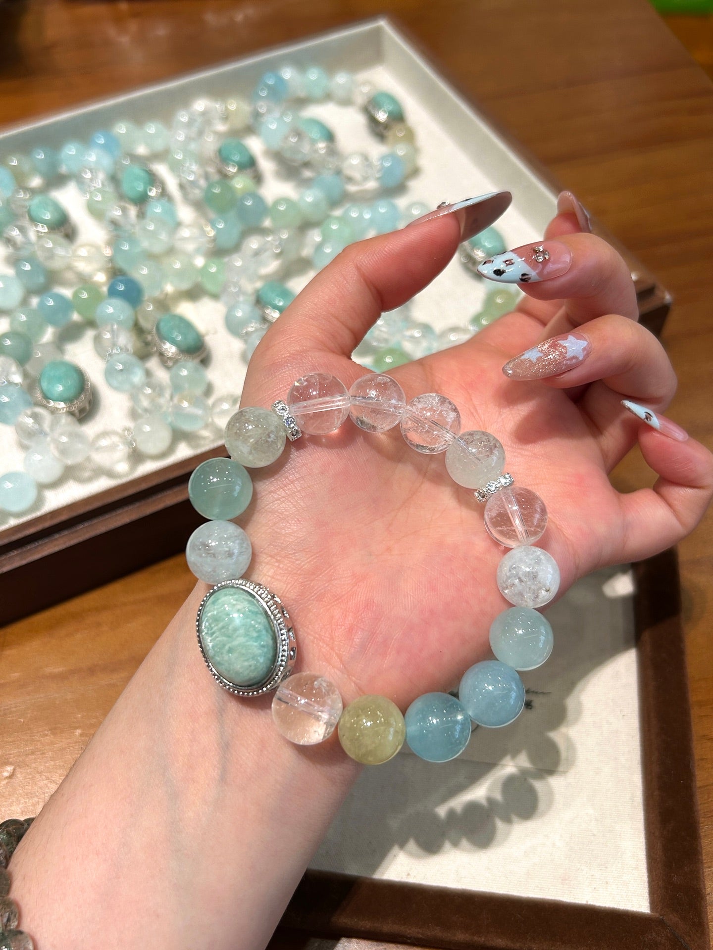 Gift-ready blue gemstone bracelet for peaceful energy