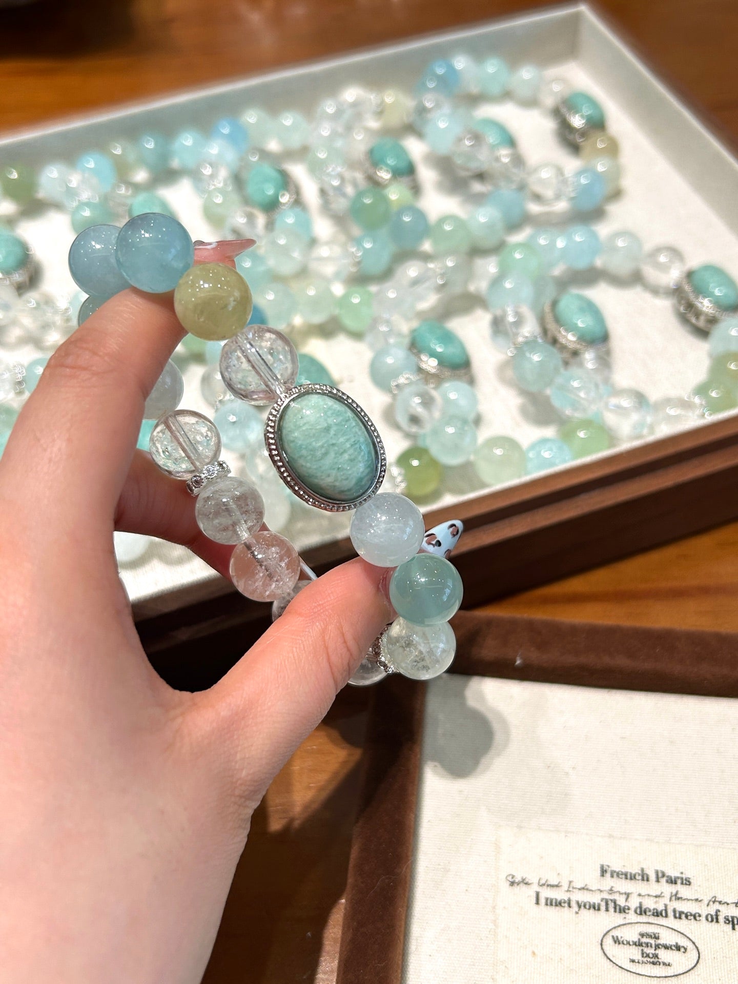 Light blue crystal bracelet for women seeking calm and confidence