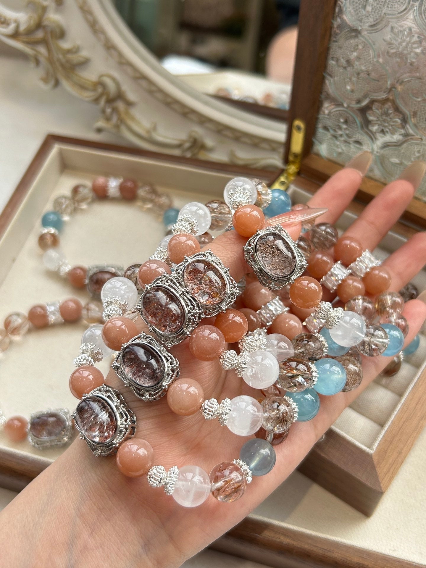 Empowered Clarity Crystal Bracelet – Fortune, Expression & Protection