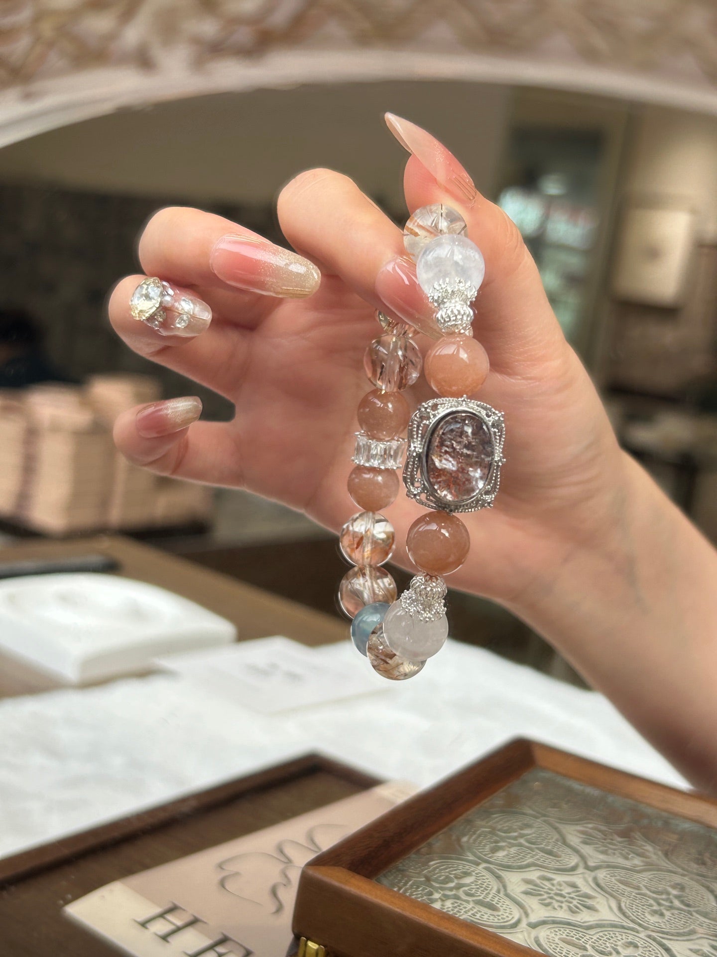 Empowered Clarity Crystal Bracelet – Fortune, Expression & Protection