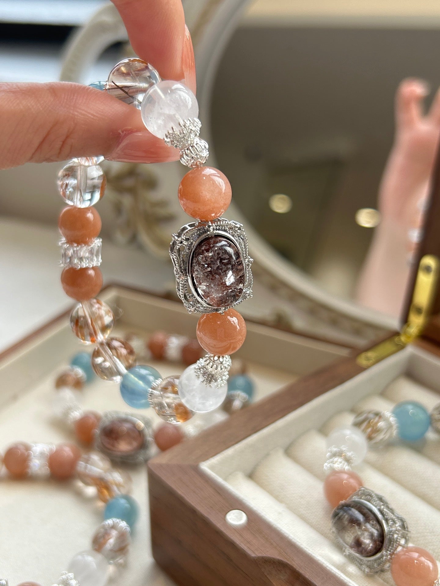 Empowered Clarity Crystal Bracelet – Fortune, Expression & Protection
