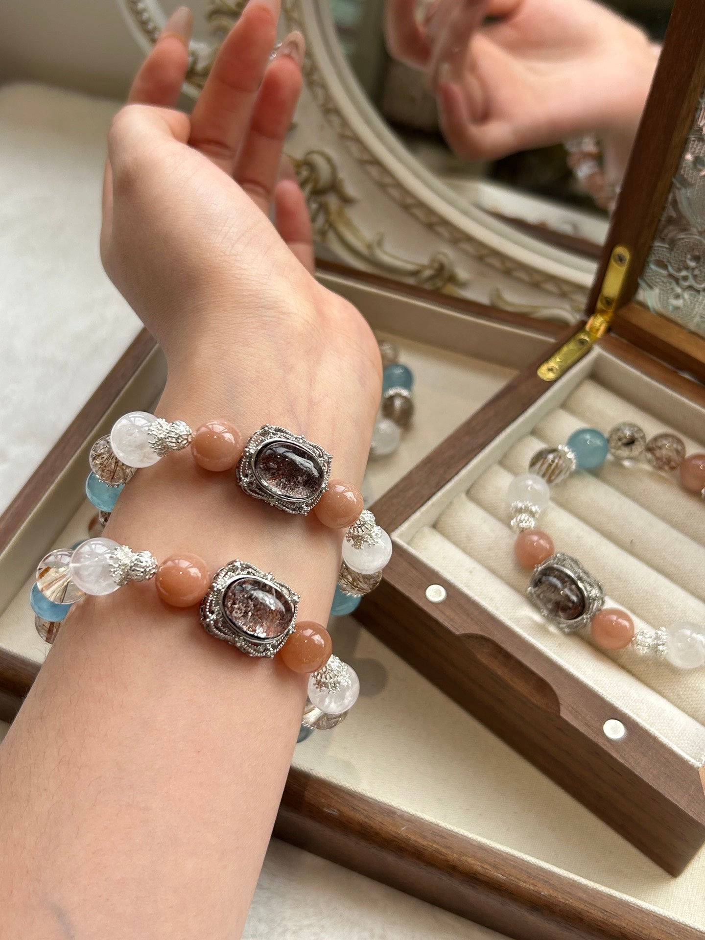 Empowered Clarity Crystal Bracelet – Fortune, Expression & Protection