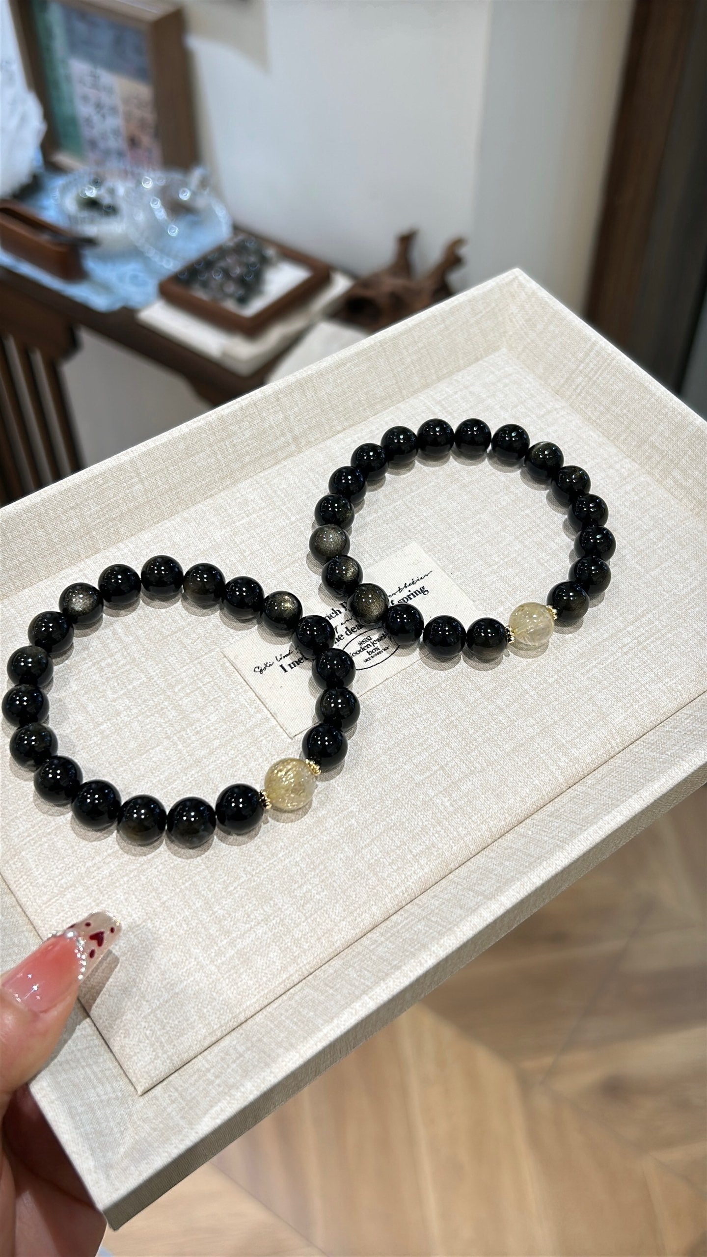 Golden Aura Obsidian Bracelet – Protection & Wealth Alignment