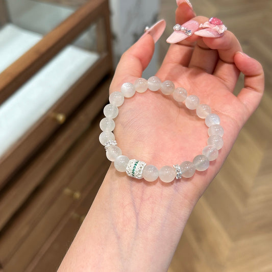 Pure Light White Moonstone Bracelet – Peace, Purity & Inner Blessing