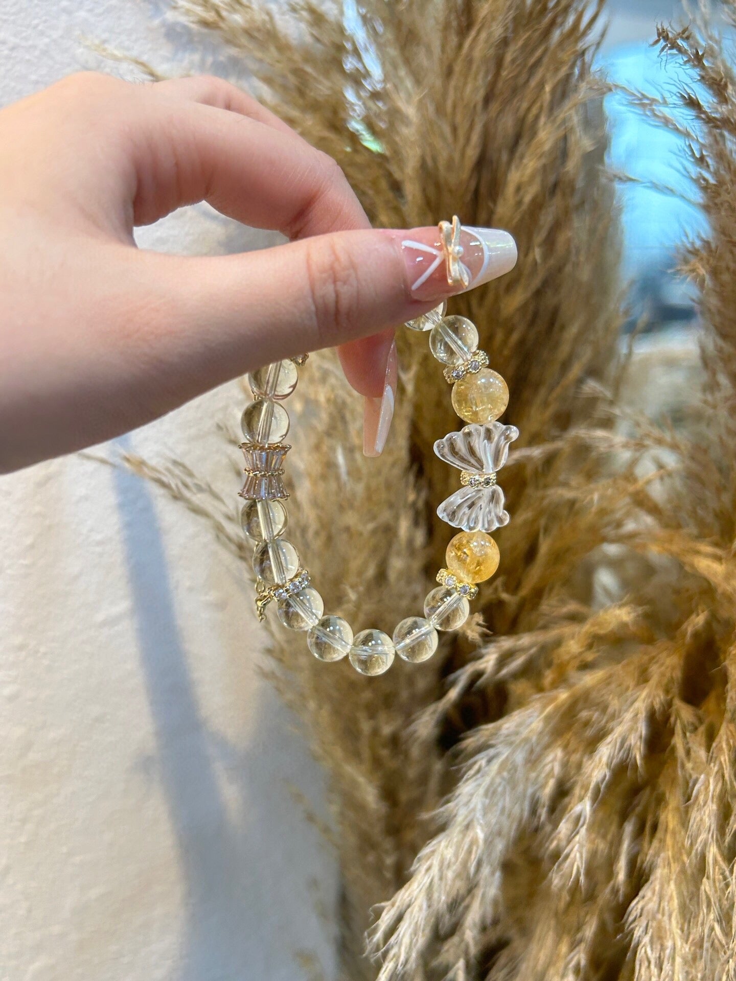 Butterfly Wealth Bracelet – Lemon Quartz & Yellow Aze with Prosperity Energy
